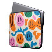 Verschiedene farbenfrohe, schmelzende Gesichter. L Laptopschutzhülle (Vorderseite Links)