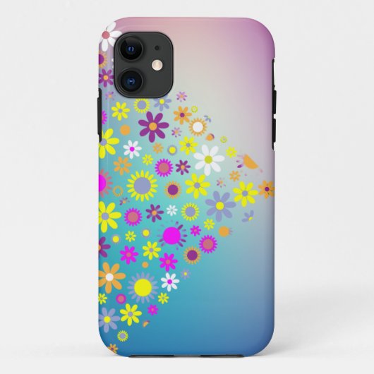 Verschiedene farbige Blume iPhone Case (Rückseite)