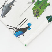 Verschiedene farbige Flugzeuge und Hubschrauber Fleecedecke (Ecke)