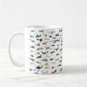 Verschiedene farbige Flugzeuge und Hubschrauber Kaffeetasse (Links)