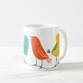 Verschiedene farbige Vögel auf einer TASSE (VorderseiteRechts)