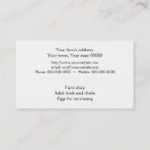 Verschiedene farbige Wachteleier Visitenkarte (Rückseite)