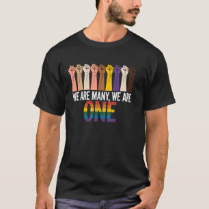 Verschiedene Fäuste mit Einheitsbotschaft T-Shirt