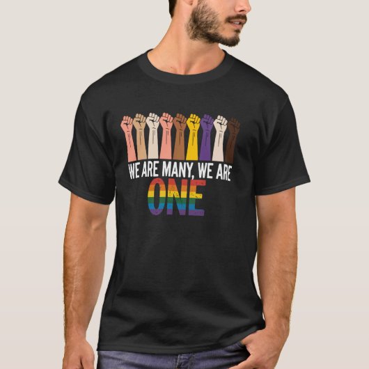 Verschiedene Fäuste mit Einheitsbotschaft T-Shirt (Vorderseite)