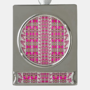 Verschiedene Florale Rosen Banner-Ornament Silber