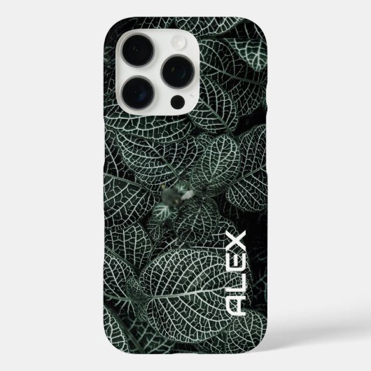 Verschiedene Folien - dunkelgrüne Blätter mit Weiß Case-Mate iPhone Hülle (Rückseite)