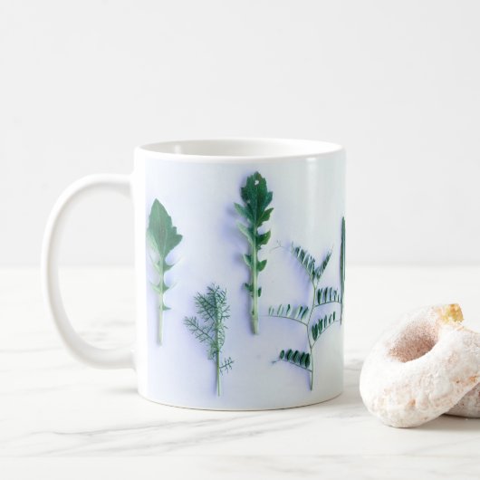 Verschiedene Form Grüne Blätter Natur fühlen sich Kaffeetasse (Mit Donut)