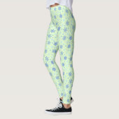 Verschiedene Formen Snowflake Grüne Pastel Frühlin Leggings (Links)