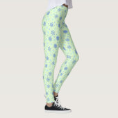 Verschiedene Formen Snowflake Grüne Pastel Frühlin Leggings (Rechts)