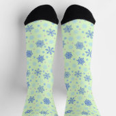 Verschiedene Formen Snowflake Grüne Pastel Frühlin Socken (Oben)