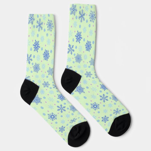 Verschiedene Formen Snowflake Grüne Pastel Frühlin Socken (Rechts)