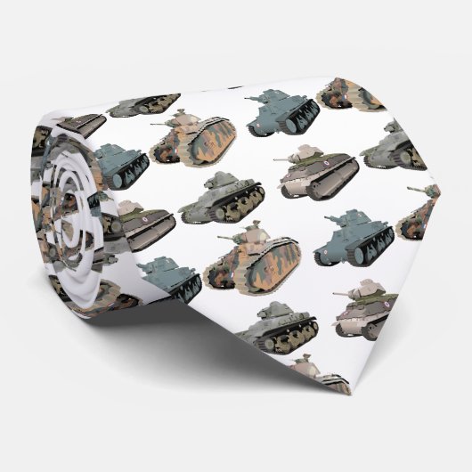 Verschiedene französische WW2-Tanks Krawatte (Gerollt)