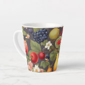 Verschiedene Früchte, üppige Blätter und wundersch Milchtasse (Linke Ecke)