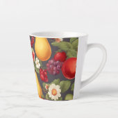 Verschiedene Früchte, üppige Blätter und wundersch Milchtasse (Rechts)