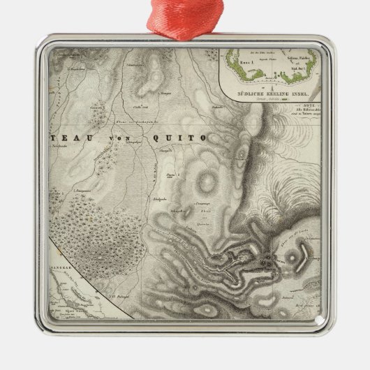 Verschiedene geologische Karten Silbernes Ornament (Vorne)