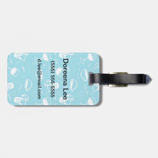 Verschiedene Getränke Gepäckanhänger (Rückseite horizontal)