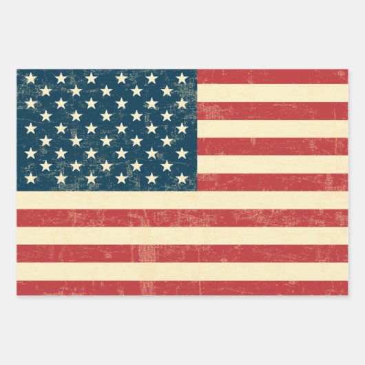 Verschiedene grungy American Flag der USA Geschenkpapier Set (Vorderseite 2)