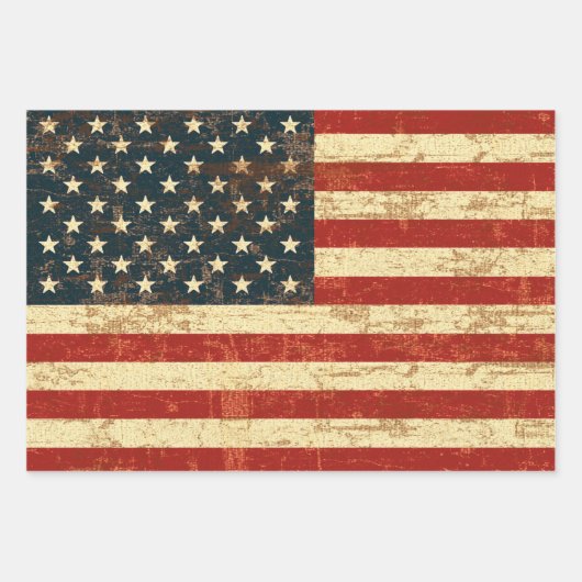 Verschiedene grungy American Flag der USA Geschenkpapier Set (Vorderseite)