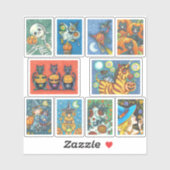 VERSCHIEDENE HALLOWEEN NIEDLICH FUNNY WHIMSY AUFKLEBER (Blatt)