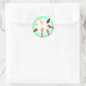 Verschiedene Hände Runder Aufkleber (Tasche)