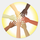 Verschiedene Hände Runder Aufkleber (Vorderseite)