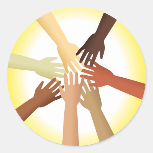 Verschiedene Hände Runder Aufkleber (Vorderseite)