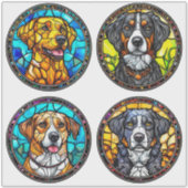 Verschiedene Hunde aus festem Glas Aufkleber (Vorderseite)
