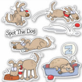 Verschiedene Hunde mit lustigen Cartoons mit Hunde Aufkleber (Vorderseite)