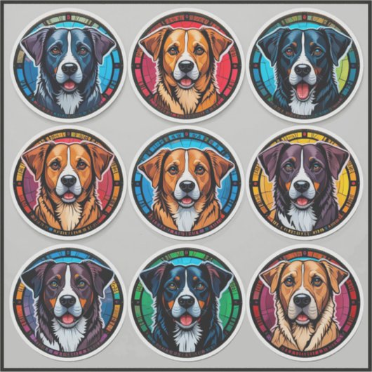 Verschiedene Hunderassen Aufkleber (Vorderseite)