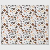 Verschiedene Hunderassen Geschenkpapier (Flach)