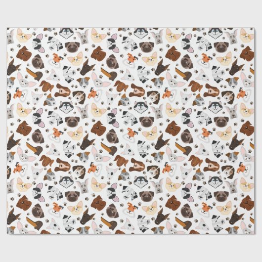 Verschiedene Hunderassen Geschenkpapier (Flach)