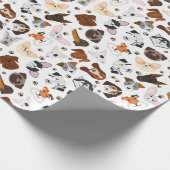 Verschiedene Hunderassen Geschenkpapier (Ecke)