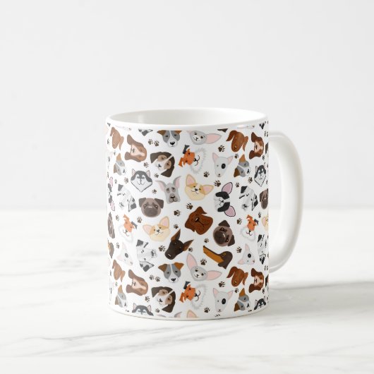 Verschiedene Hunderassen Muster Kaffeetasse (VorderseiteRechts)