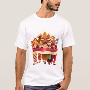 Verschiedene indonesische Menschen feiern die Einh T-Shirt