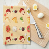 verschiedene Käsesorten Appetithäppchen und Mini-P Geschirrtuch (Viertel Falte)