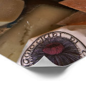 Verschiedene Käsesorten auf dem Markt, Vollrahmen Poster (Ecke)