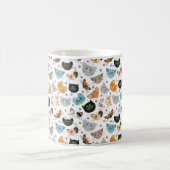 Verschiedene Katzen-Gesichter-Muster Kaffeetasse (Mittel)