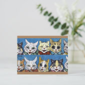 Verschiedene Katzen schauen nach draußen, Louis Wa Postkarte (Stehend Vorderseite)