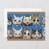 Verschiedene Katzen schauen nach draußen, Louis Wa Postkarte (Vorne/Hinten)