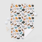 Verschiedene Katzengesichter Golfhandtuch (Insitu)