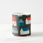 Verschiedene kleine Häuser. Papierschnitt Flat d Kaffeetasse (Mittel)