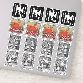 Verschiedene kleine Red Riding Hood mit Wolfszenen Aufkleber