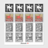 Verschiedene kleine Red Riding Hood mit Wolfszenen Aufkleber (Blatt)