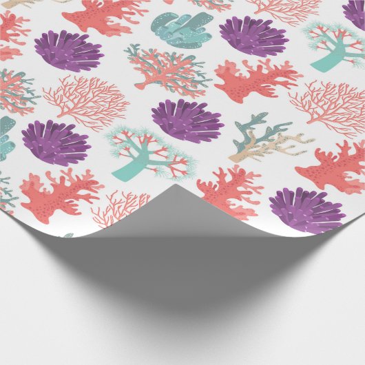 Verschiedene Korallen Tiefsee-Pflanze Muster Geschenkpapier (Ecke)