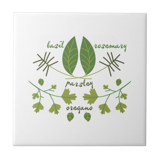 Verschiedene Kräuter Fliese (Vorderseite)