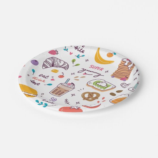 Verschiedene Küche Pappteller (Schrägansicht)