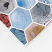 Verschiedene marmorierte Hexagons Fleecedecke (Ecke)