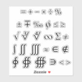 Verschiedene mathematische Symbole und Operatoren Aufkleber (Blatt)