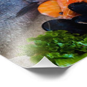 Verschiedene Meeresfrüchte Fotodruck (Ecke)