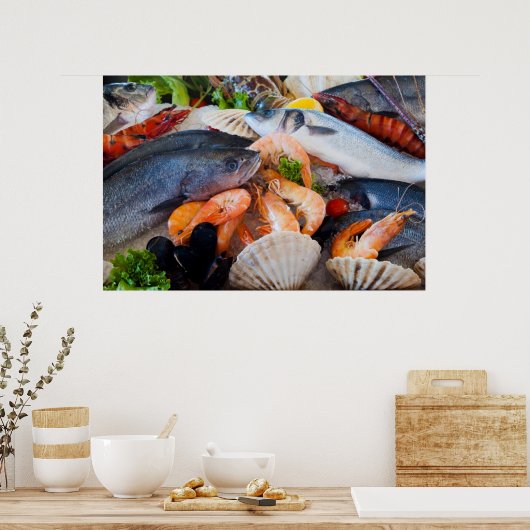 Verschiedene Meeresfrüchte Poster (Küche)